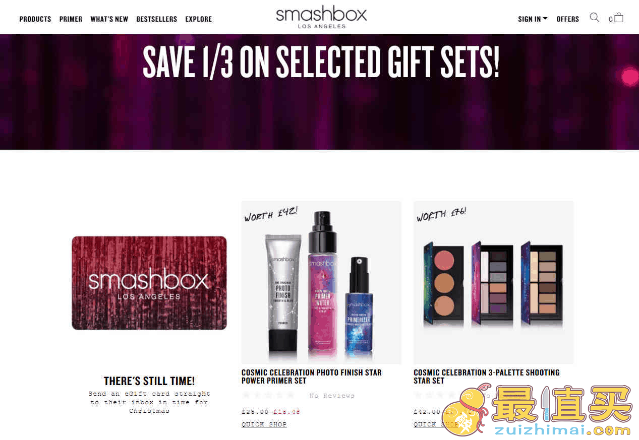 Smashbox优惠码2026 圣诞精选彩妆67折促销英国境内免邮