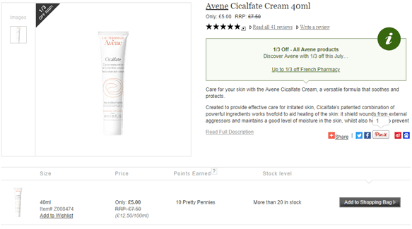 Escentual折扣码2026Avene雅漾Cicalfate修复霜 40ml67折£5（约45元）优惠码-图片3