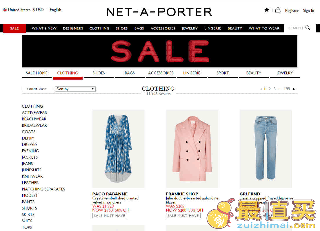 NET-A-PORTER折扣码2026 精选服饰鞋包低至2折促销新增部分产品额外8折