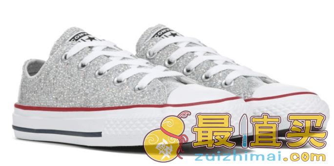 Famous Footwear折扣码2026 Converse 匡威Chuck Taylor All Star 低帮大童款银色亮片帆布鞋凑单折后价.98优惠码-图片2