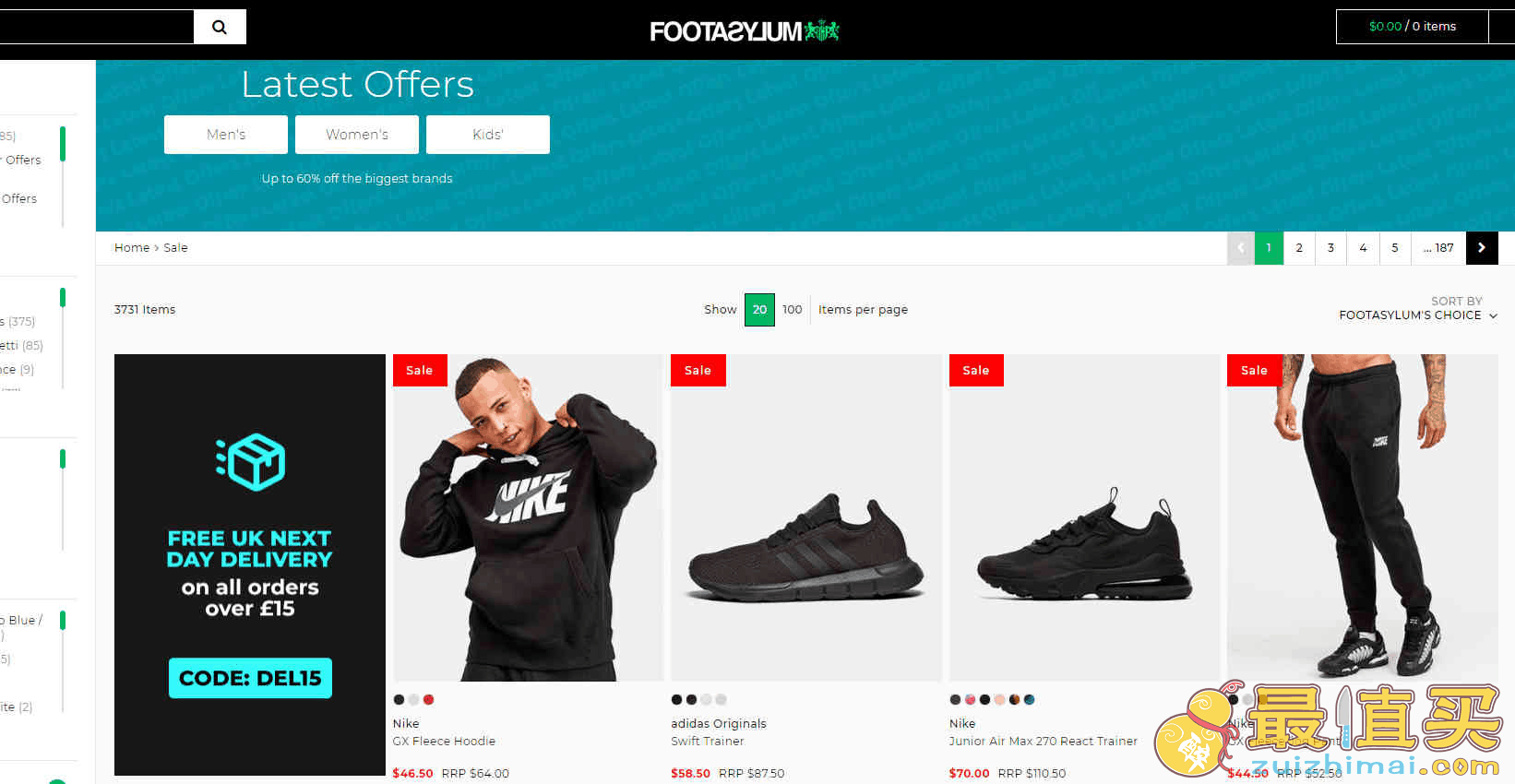 Footasylum折扣码2026 折扣区低至4折+额外8折促销满额免邮