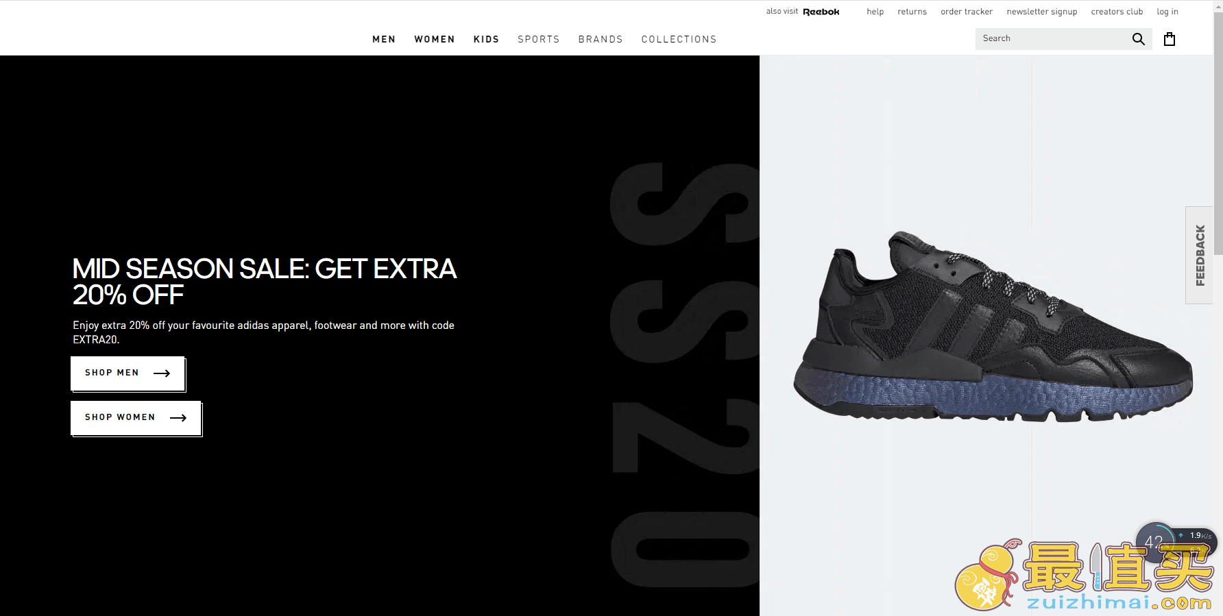 Adidas折扣码2026-Adidas阿迪达斯英国官网折扣区低至5折+额外8折促销