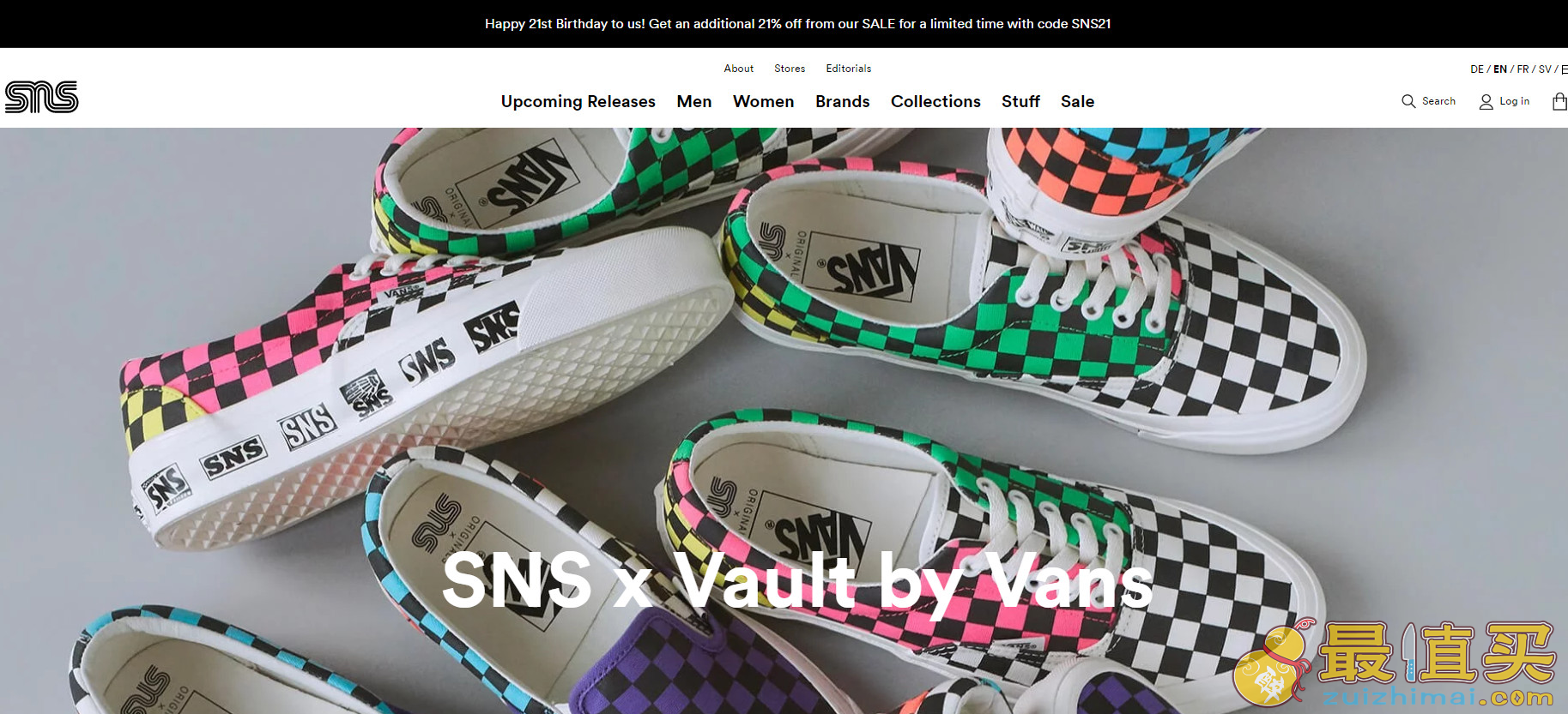 Sneakersnstuff折扣码2026 sneakersnstuff全场额外79折促销可直邮可转运