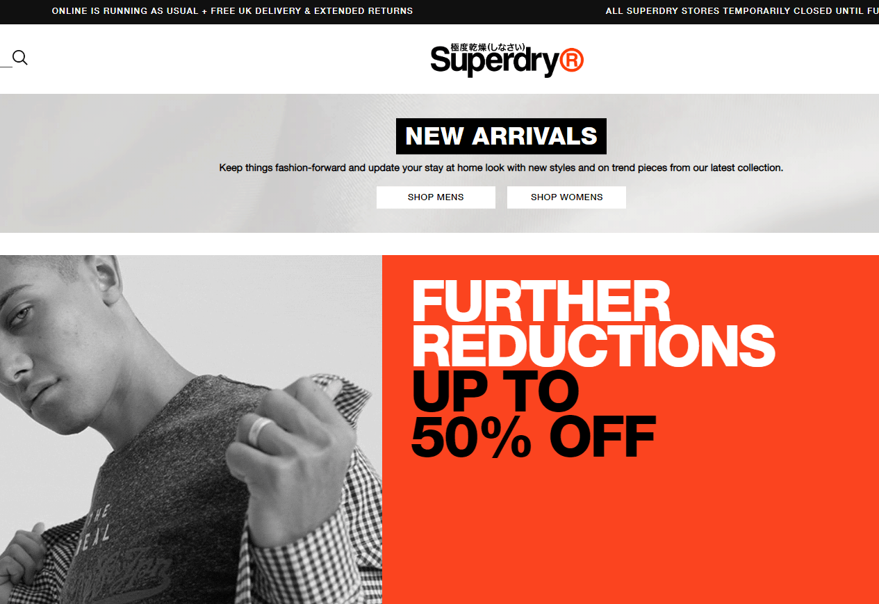 Superdry优惠码2026-Superdry英国官网精选商品低至5折英国免邮
