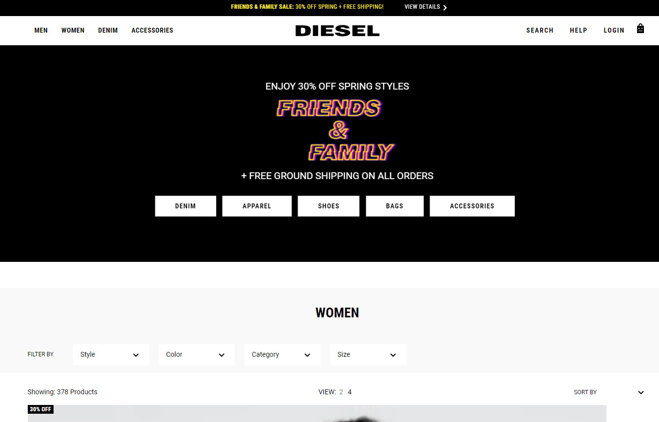 Diesel折扣码2026 迪赛美国官网精选新品额外7折促销美国免邮