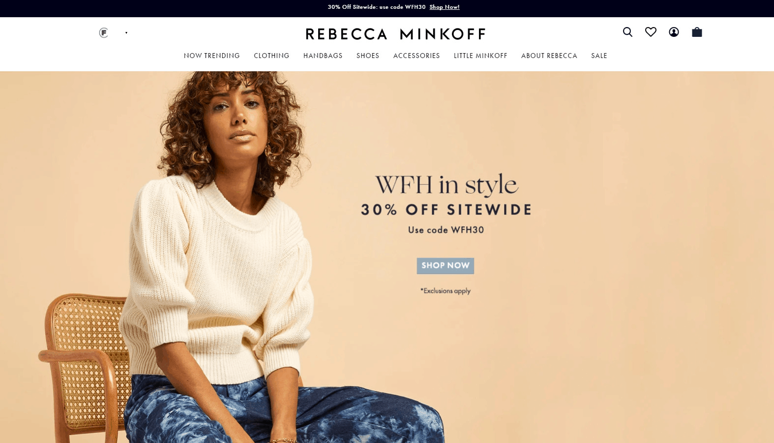 Rebecca Minkoff折扣码2026 RebeccaMinkoff官网现全场正价包袋无门槛6折闪促折扣区7折还在