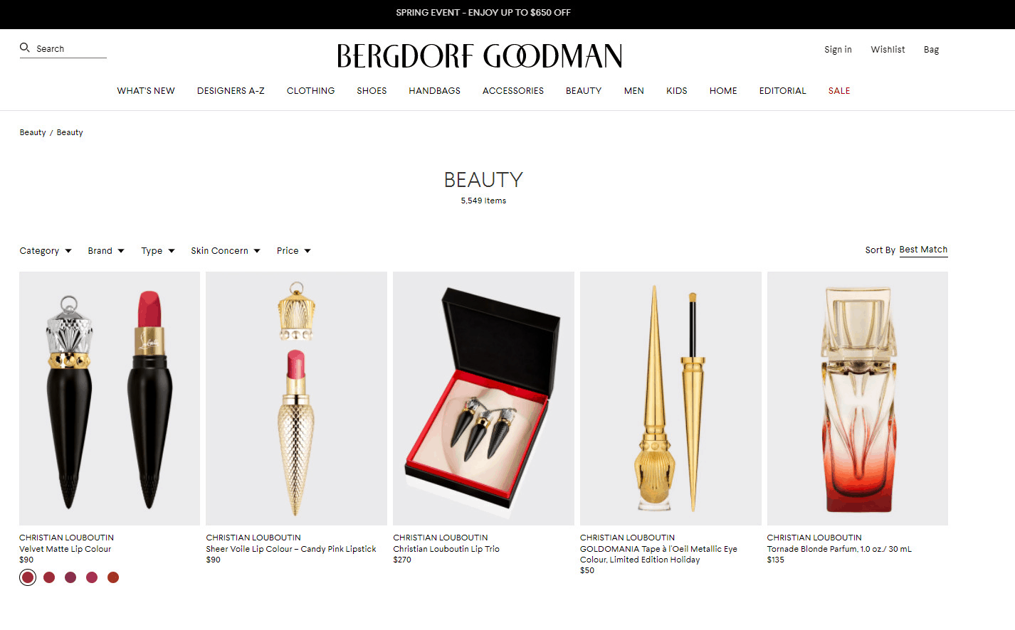Bergdorf Goodman优惠码2026 BG美容护肤品最高立减0还有雅诗兰黛送礼包+正装洁面