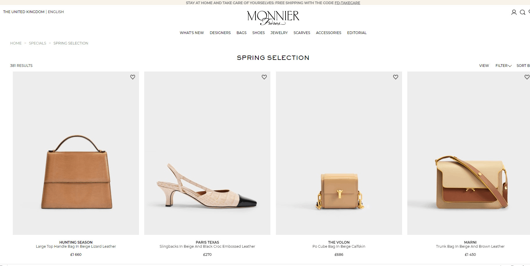 Monnier Frères优惠码2026 MonnierFreres现有精选春季时尚单品8折促销可直邮