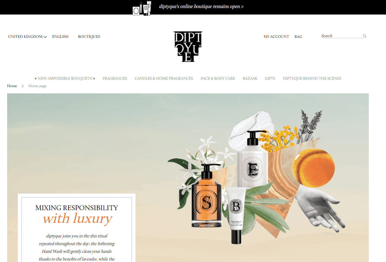 Diptyque优惠码2026 diptyque英国官网全场满£100送正装70g玫瑰蜡烛+香水小样满额英国免邮
