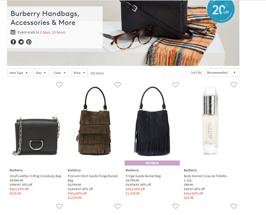 Nordstrom Rack优惠码2026 Nordstromrack现有Burberry 全线额外8折促销满额免邮