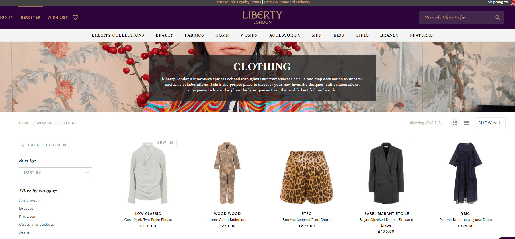 Liberty优惠码2026 英国Liberty London百货时尚类满£100立减£30促销英国境内免邮
