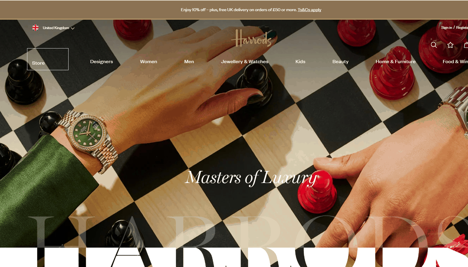Harrods折扣码2026 开启！harrods哈罗斯百货全场9折促销可直邮香港