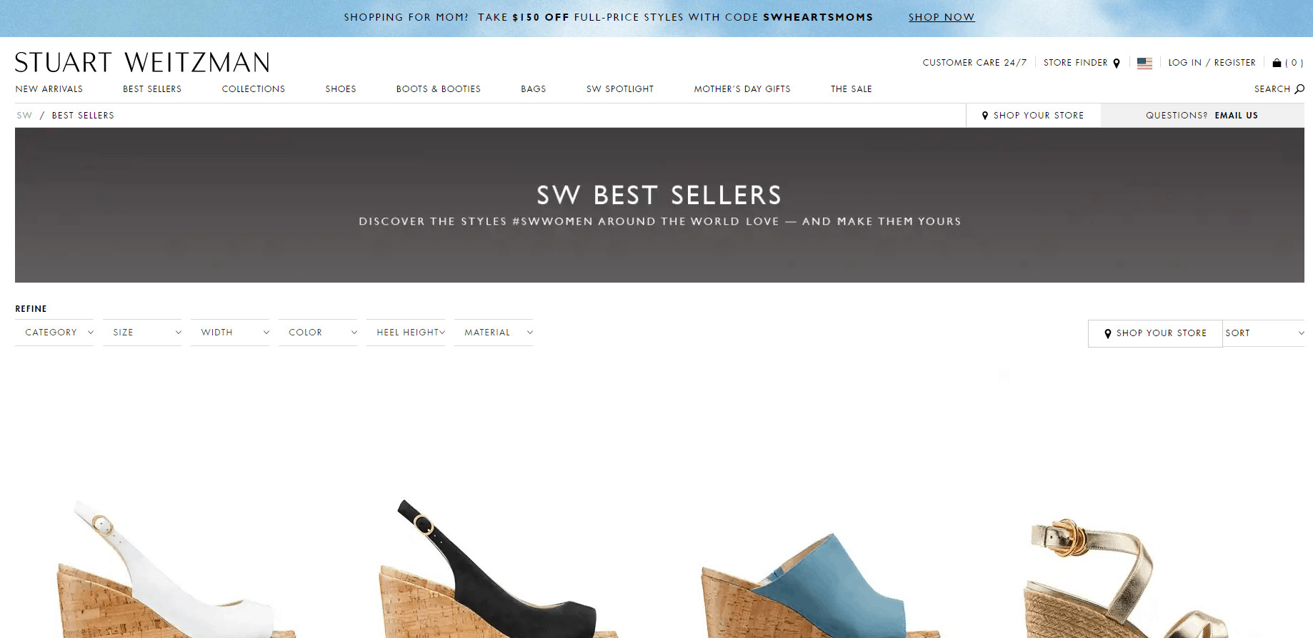 Stuart Weitzman折扣码2026 SW美国官网母亲节正价无门槛立减0促销折扣区额外7折