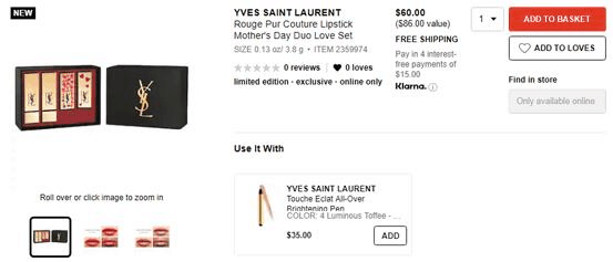 Sephora美国折扣码2026 YSL 圣罗兰20年方管唇膏661号色+1号色套装折后价优惠码