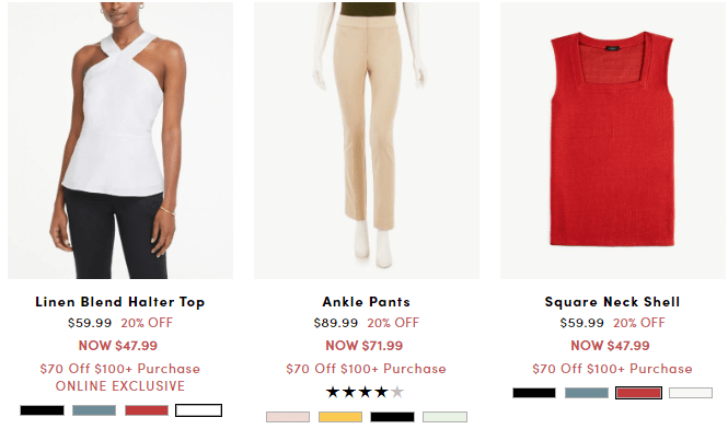 Ann Taylor Factory折扣码2026 精选服饰8折+满0减满额免邮优惠码