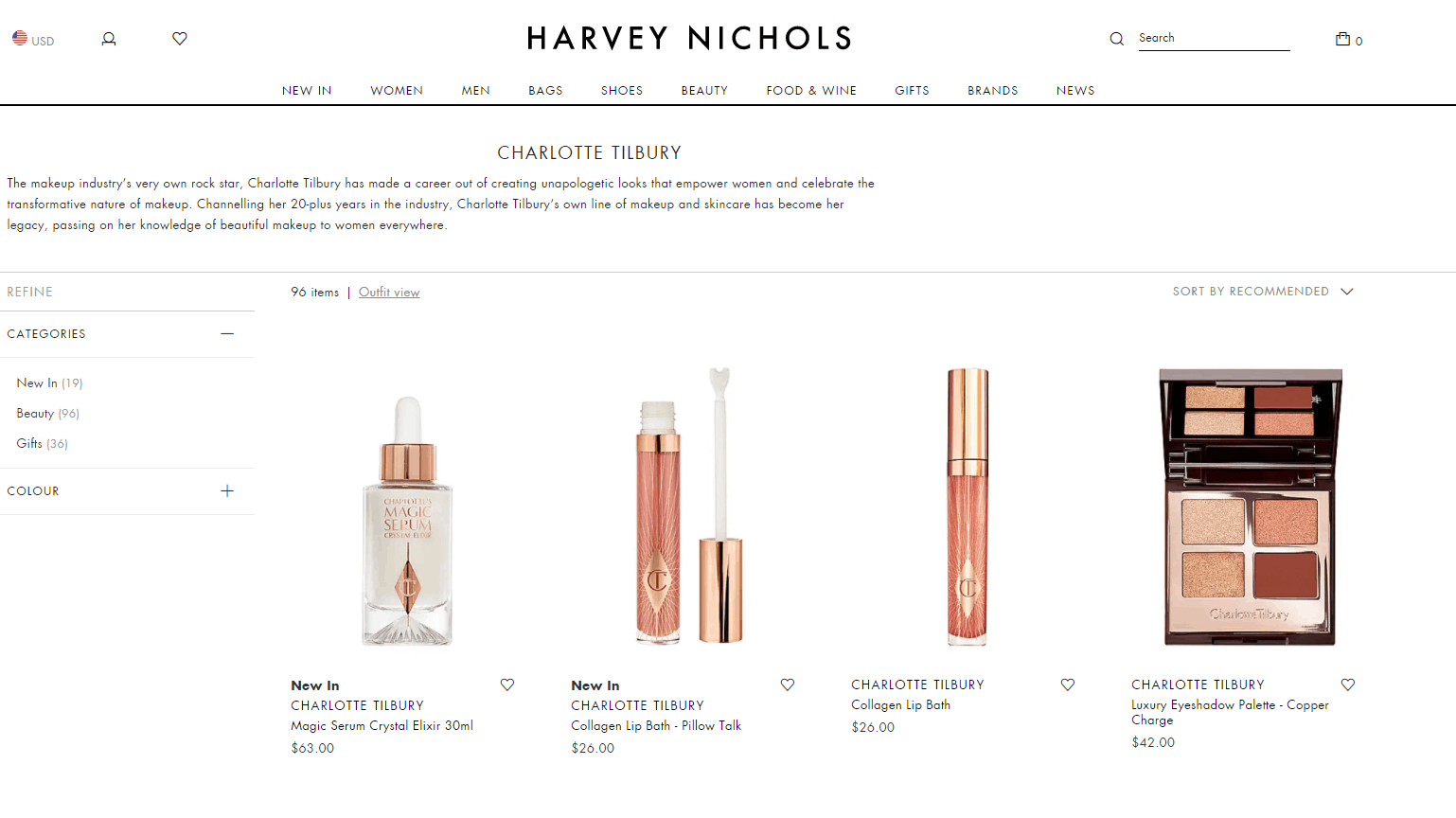 Harvey Nichols优惠码2026 现有Charlotte Tilbury全线定价优势+额外9折促销相当于变相7折力度