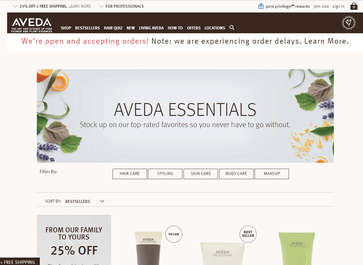 Aveda折扣码2026 aveda官网现有护发护理产品无门槛7.5折促销美国免邮