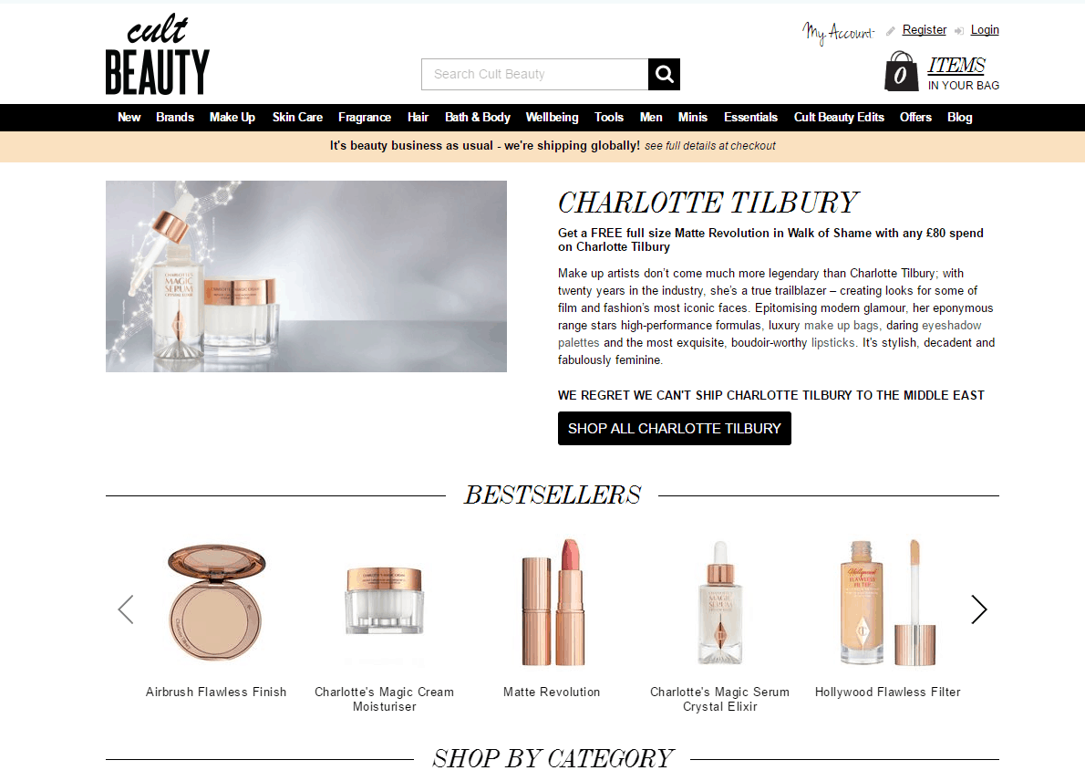 Cult Beauty优惠码2026 cultbeauty现有Charlotte Tilbury全线满£80送正装Walk of Shame唇膏叠加退税83折-图片2