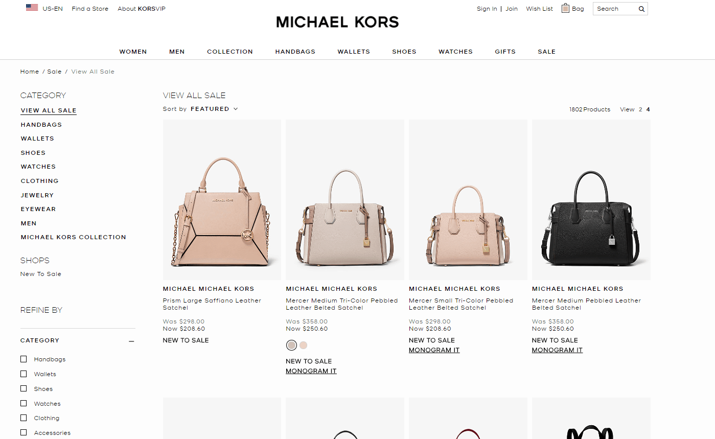 MICHAEL KORS折扣码2026 Michael Kors官网精选折扣区服饰鞋包额外7折美境免邮