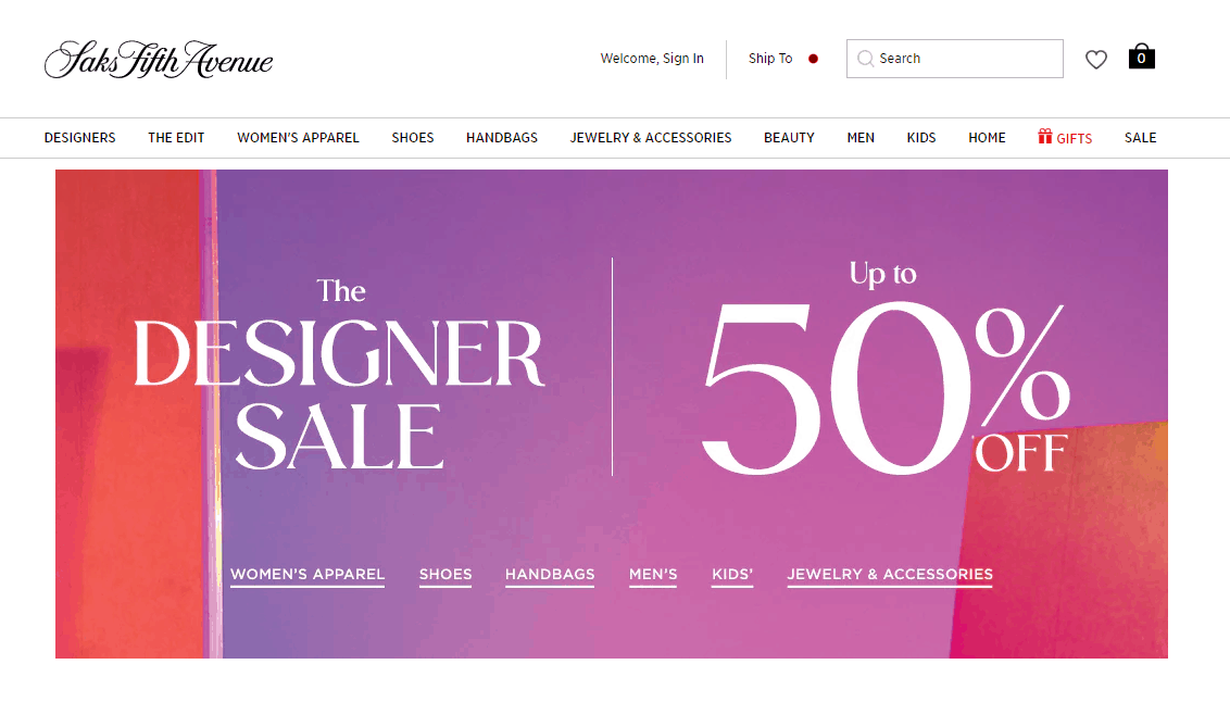 Saks Fifth Avenue优惠码2026 萨克斯第五大道精品百货店现有精选时尚大牌包袋低至5折促销美国免邮