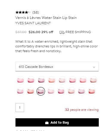 Nordstrom折扣码2026 色号全！YSL圣罗兰19年夏款water stain水光染唇露7折优惠码-图片2