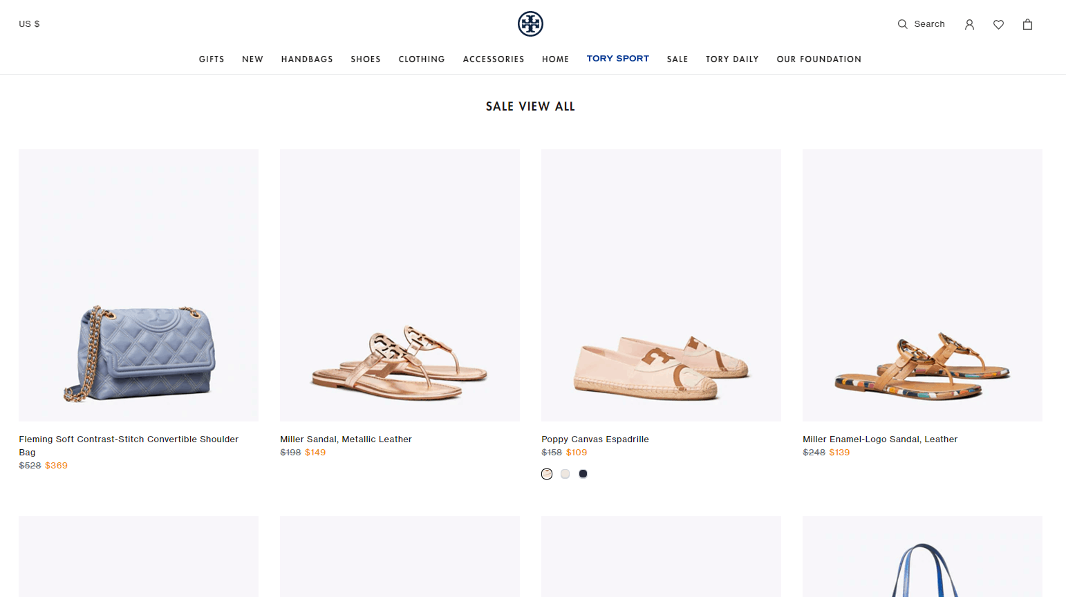 Tory Burch折扣码2026 toryburch美国官网折扣区低至5折促销美境免邮
