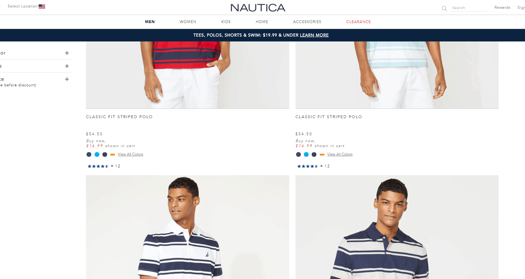 Nautica优惠码2026 诺帝卡精选POLO衫一律.99满额免邮