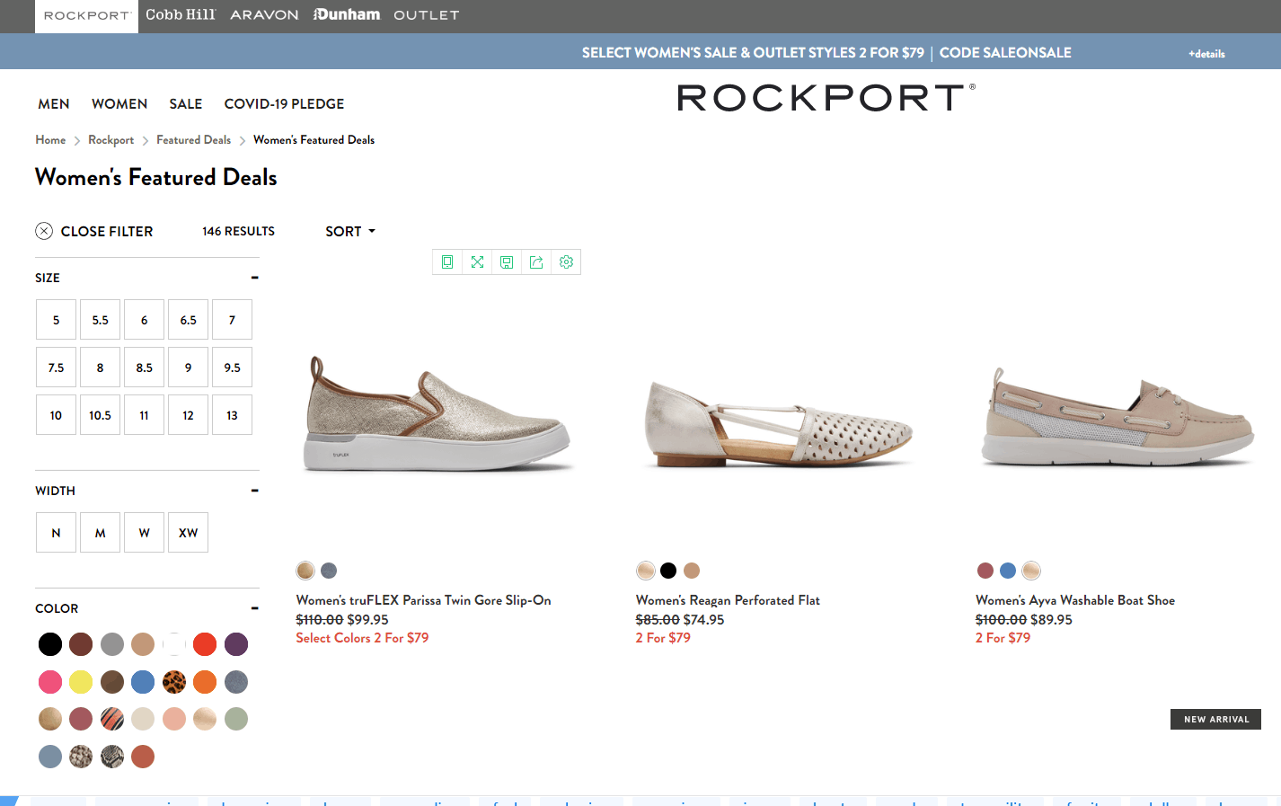 Rockport优惠码2026-Rockport网站精选折扣区女鞋2件促销美境免邮
