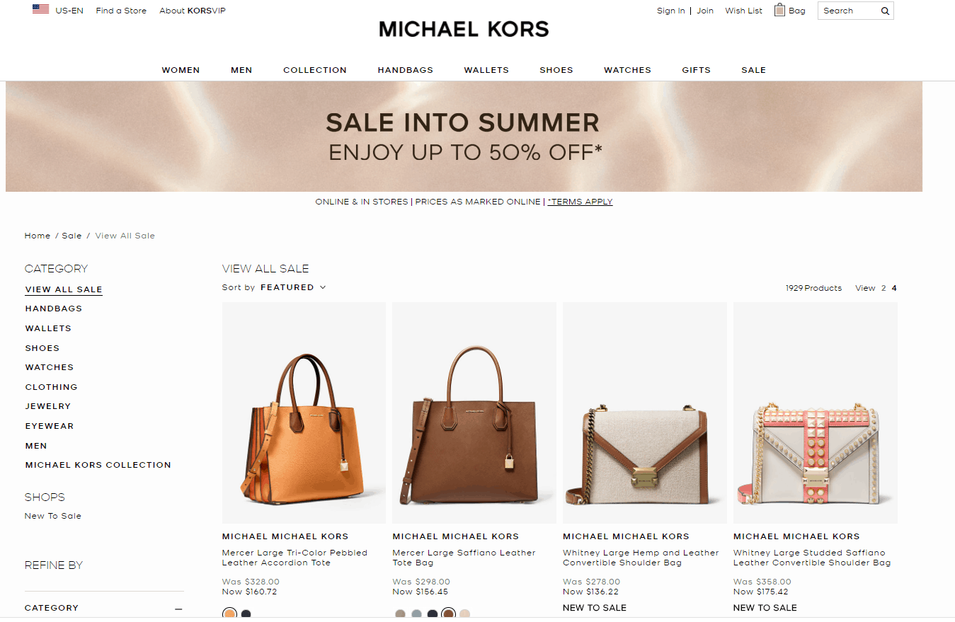 MICHAEL KORS折扣码2026 Michael Kors官网夏季大促精选服饰鞋包低至5折促销美境免邮