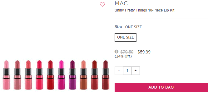 SAKS OFF 5TH折扣码2026 MAC SHINY PRETTY THINGS圣诞10支口红套76折.99优惠码-图片3