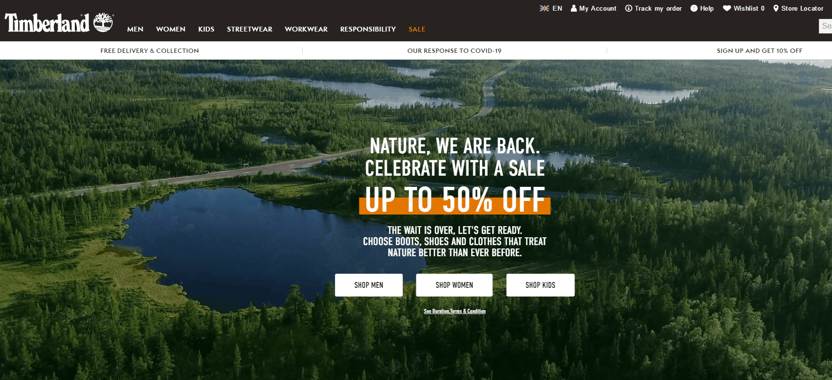 Timberland折扣码2026 添柏岚英国官网折扣区低至5折促销英国免邮