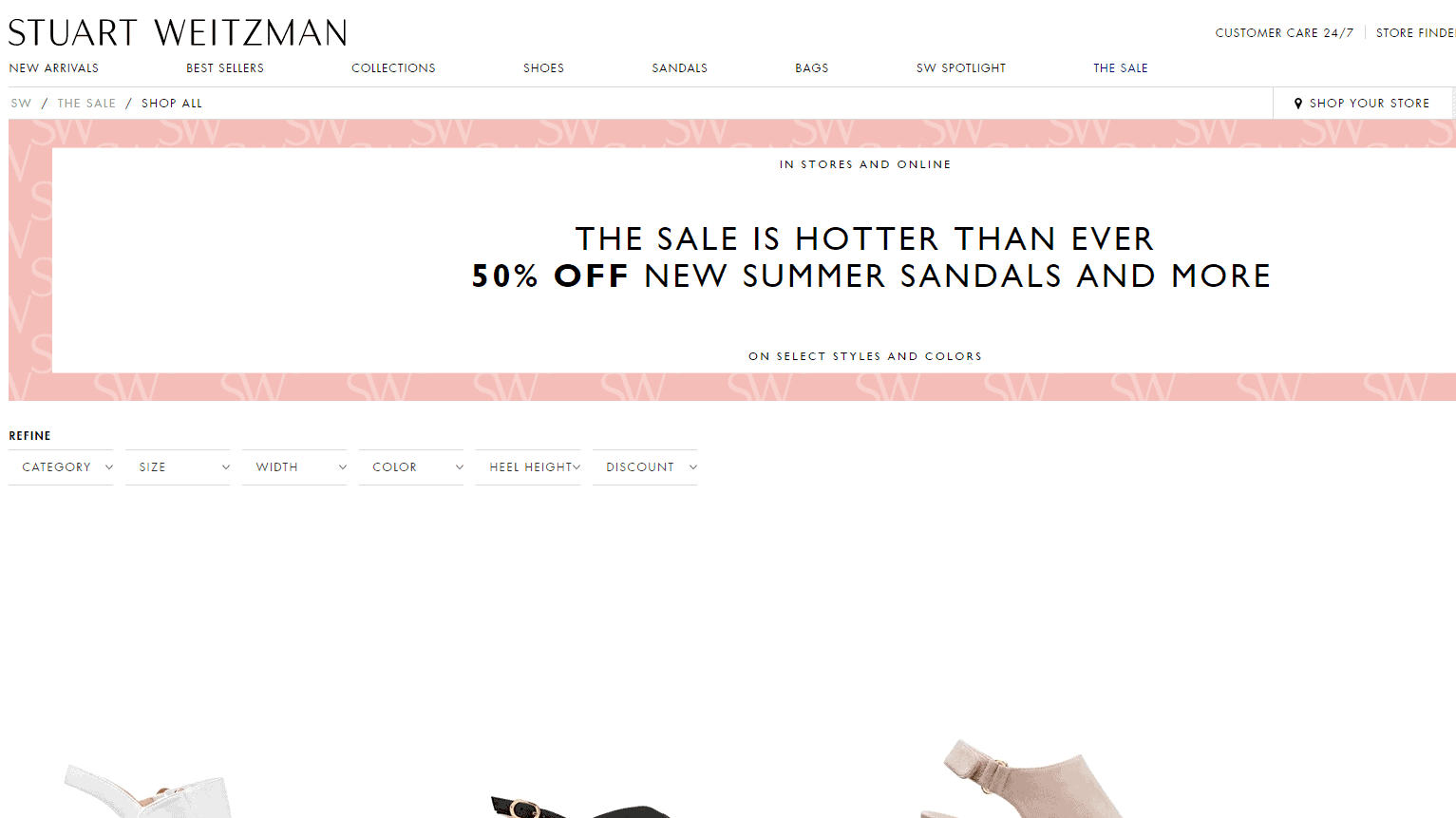 Stuart Weitzman优惠码2026 SW美国官网年中大促精选女士凉鞋低至5折促销美境免邮