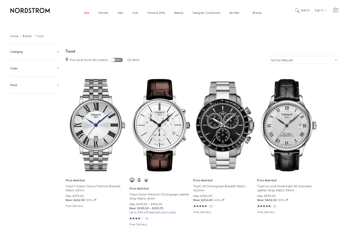 Nordstrom优惠码2026 nordstrom现精选Tissot天梭男女表低至56折促销上新美境免邮