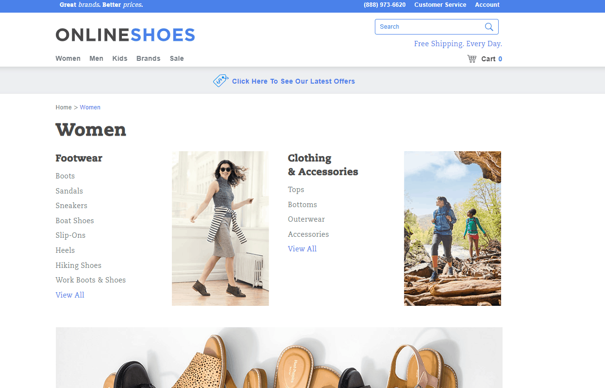 Onlineshoes优惠码2026-Onlineshoes全场商品额外八折促销美国免邮