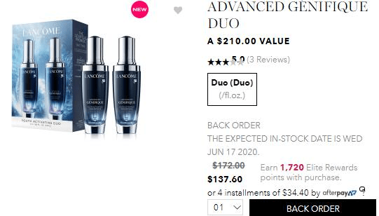 补货！LANCOME折扣码2026 兰蔻小黑瓶50ml双瓶套组（价值0）8折7.6优惠码-图片2
