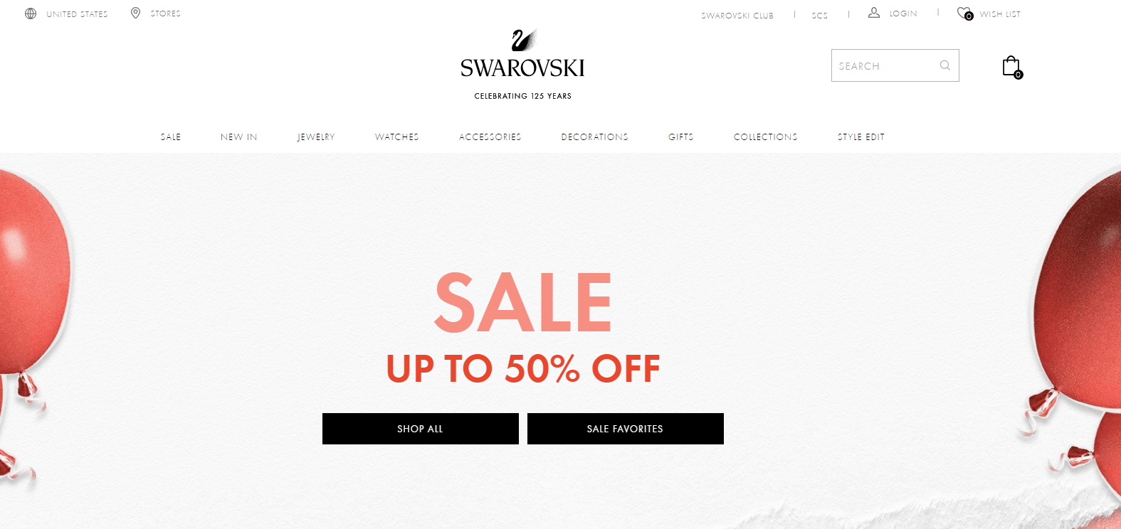 Swarovski优惠码2026 施华洛世奇美国官网年中大促精选首饰配饰低至5折促销满9送耳钉