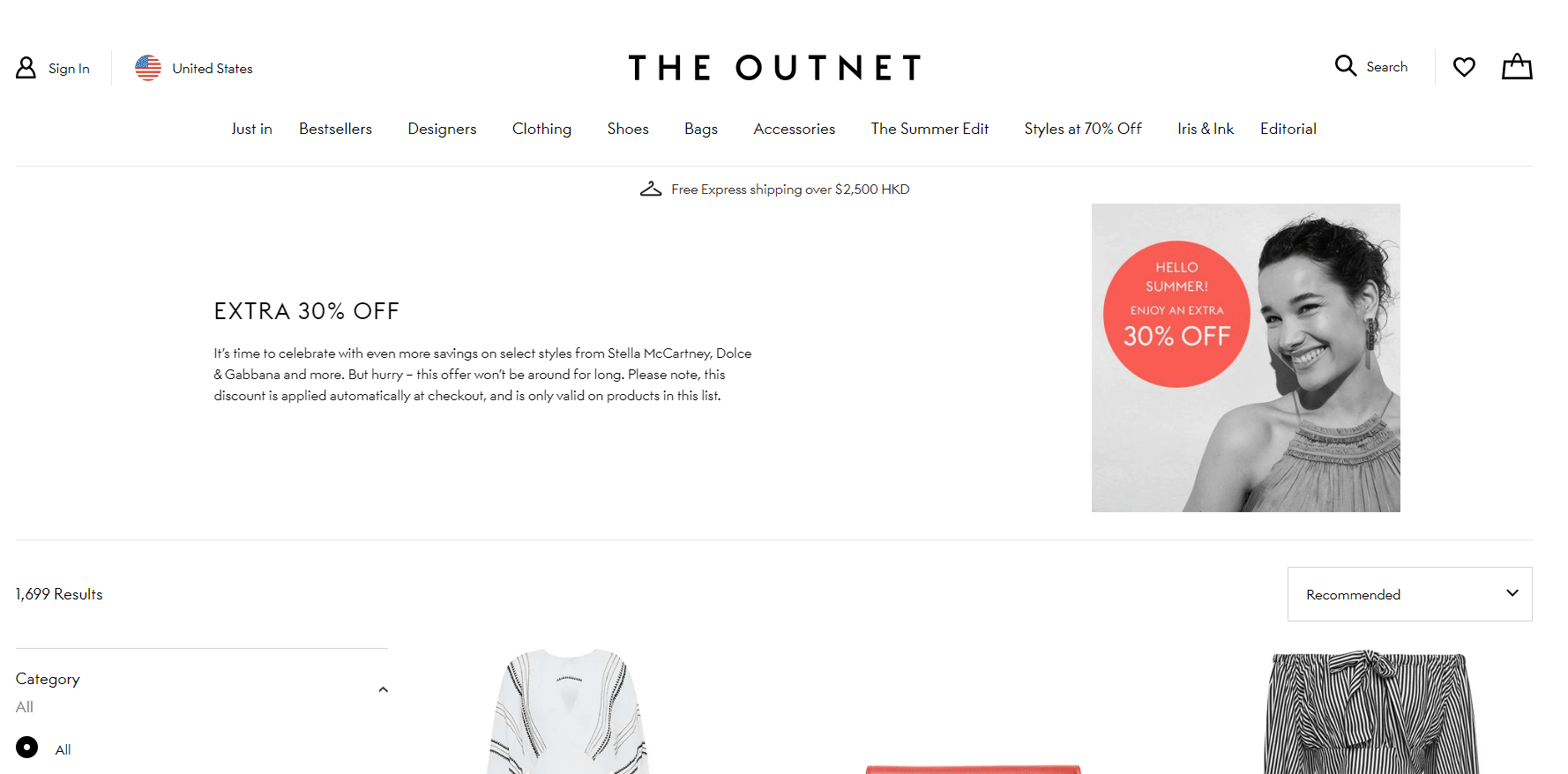 The Outnet折扣码2026 theoutnet精选商品低至3折+额外7折美国包邮