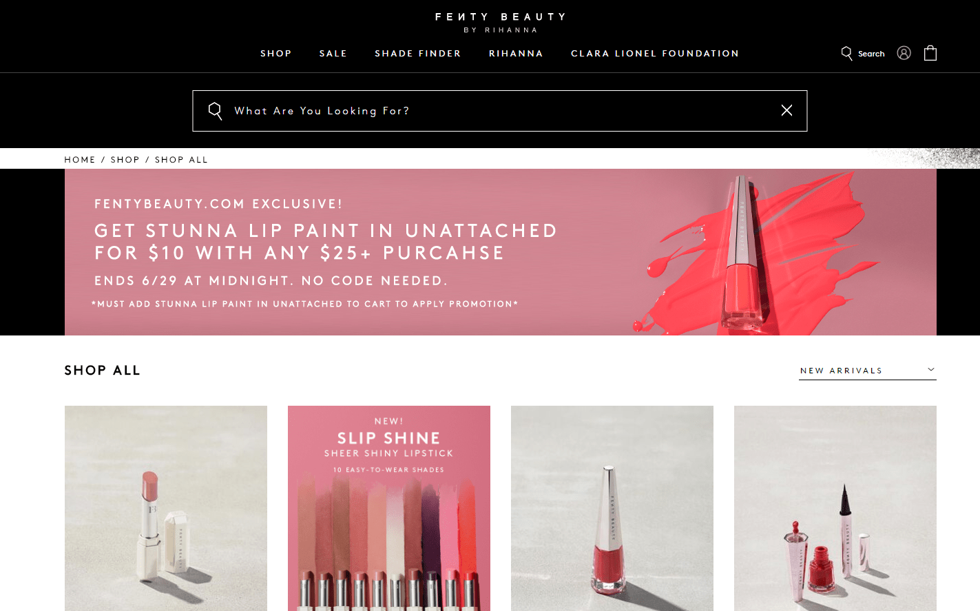 Fenty Beauty折扣码2026 Fenty官网全场满$25可$10换购正装丝绒唇釉UNATTACHED美国免邮