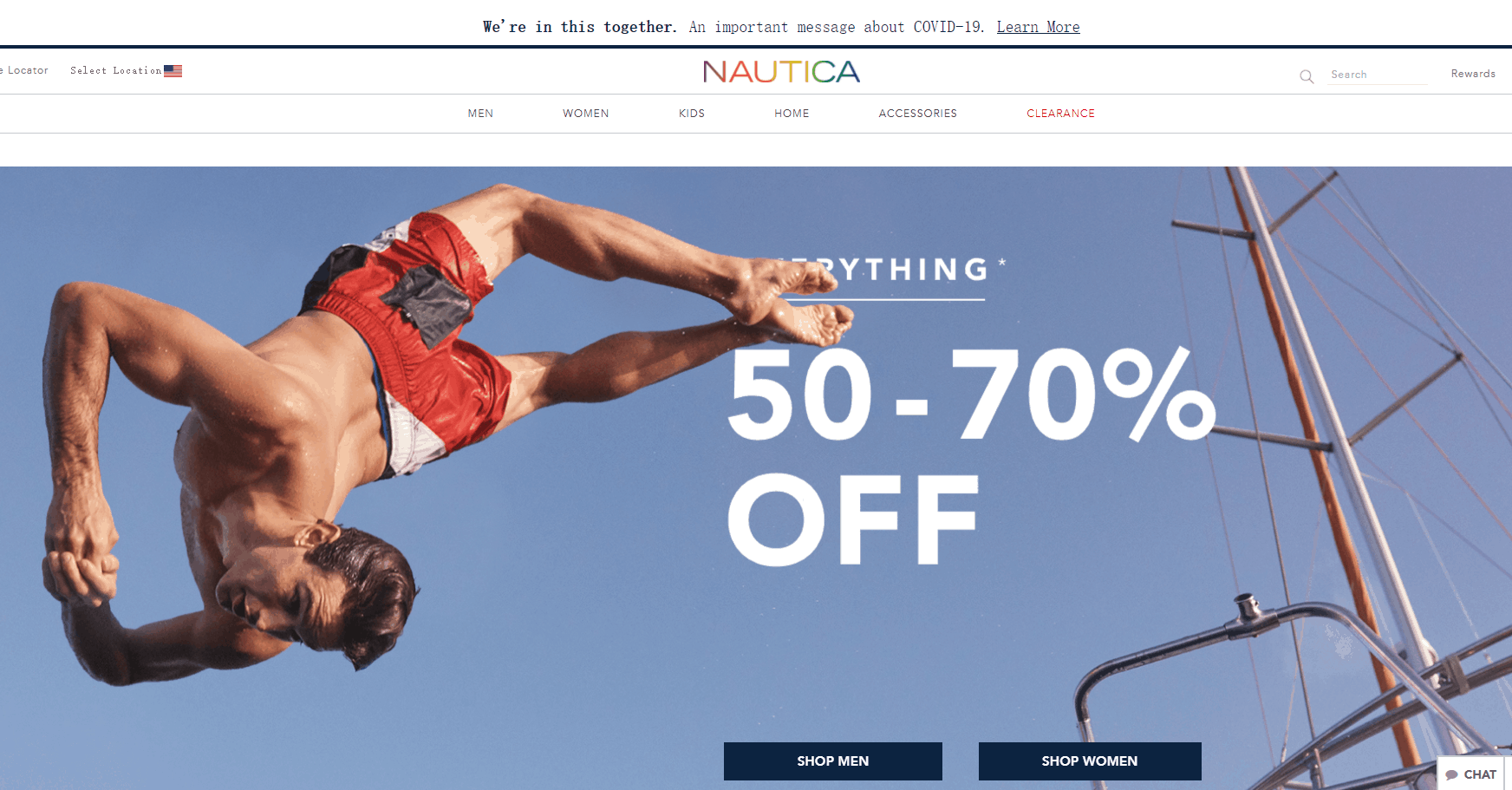 Nautica折扣码2026 诺帝卡全场商品低至3折促销精选.9起