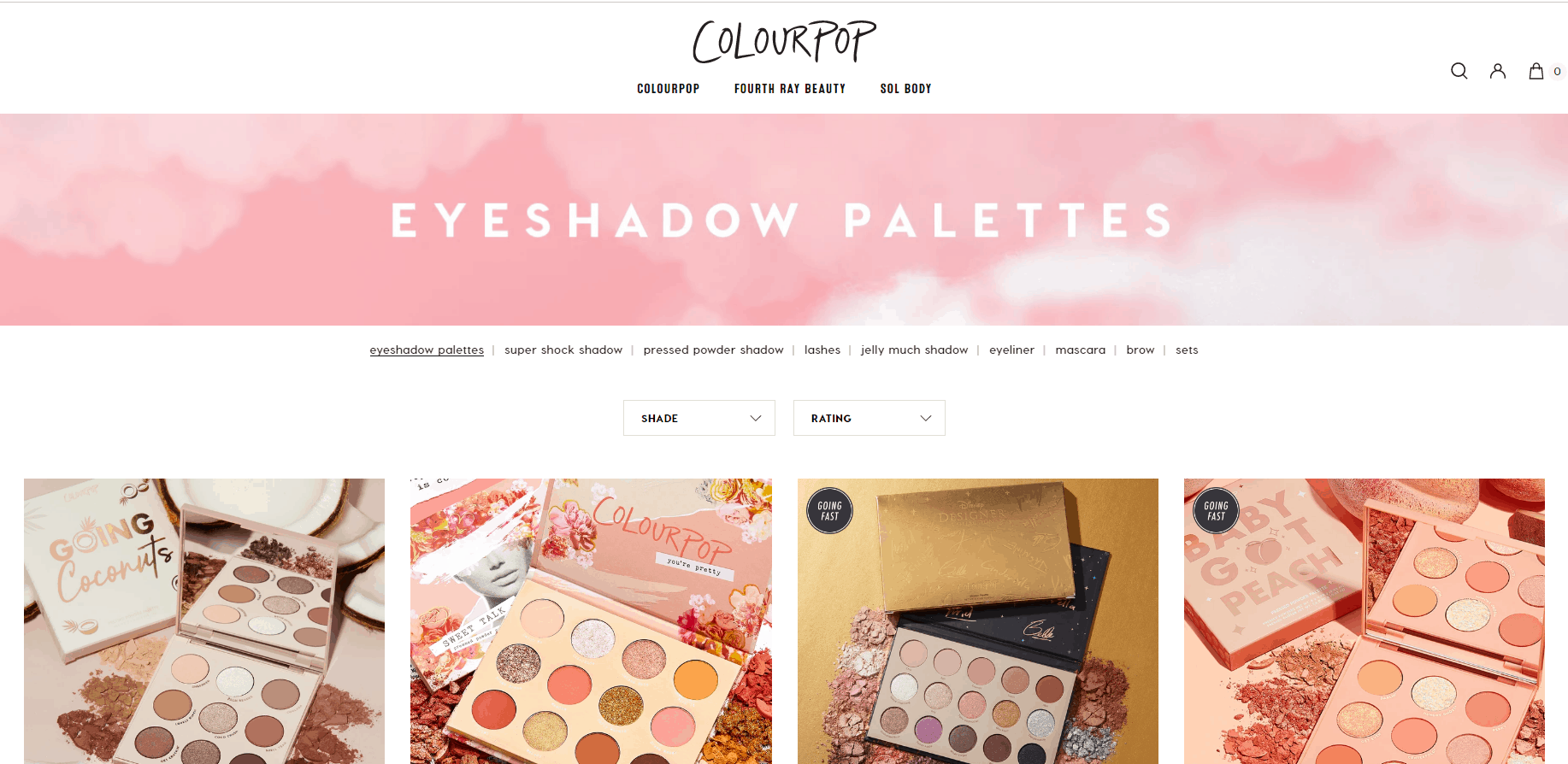 Colourpop优惠码2026 卡拉泡泡现有多款眼影盘补货+9折