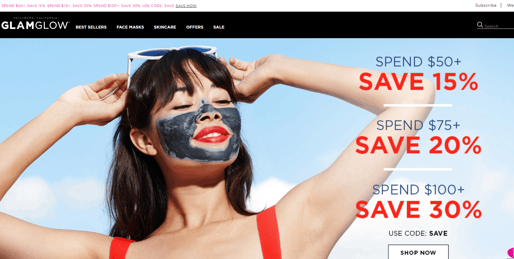 Glam Glow折扣码2026 glamglow美国官网精选护肤满0享7折