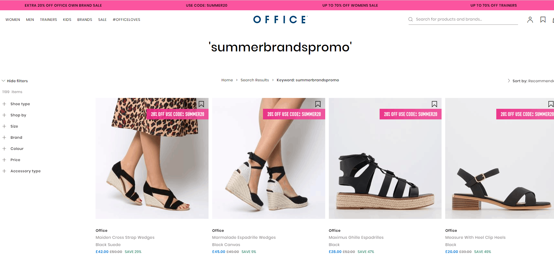 Office Shoes折扣码2026 office英国官网夏日促销低至3折+额外8折满额免邮