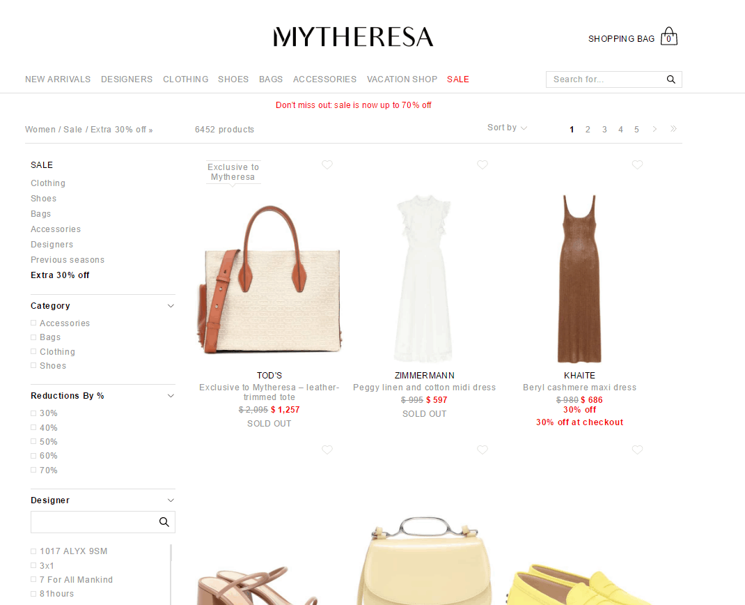 Mytheresa折扣码2026 升级！mytheresa换季大促低至3折促销亚太站限时免邮再来