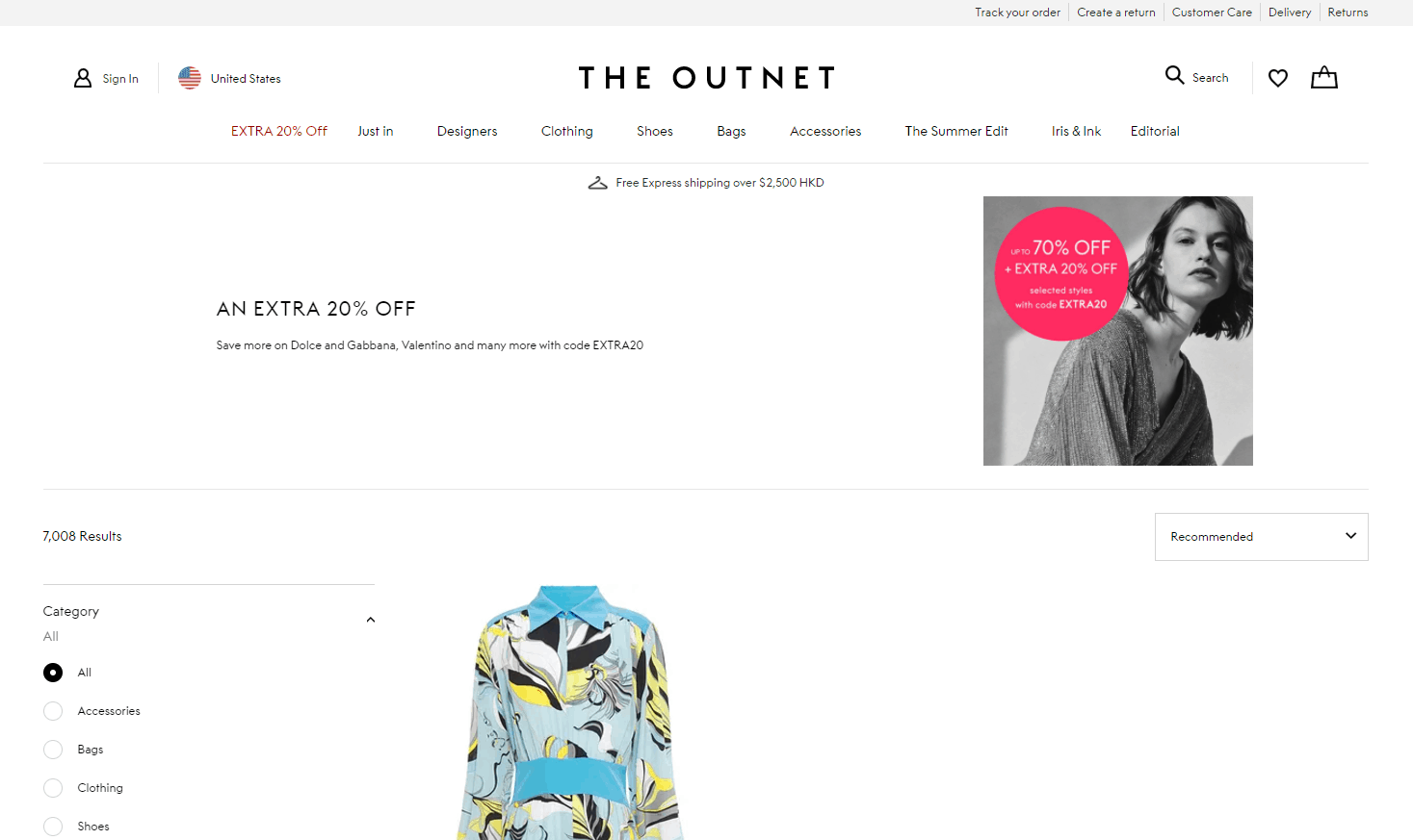 THEOUTNET优惠码2026 The Outnet精选商品低至3折+额外8折美国包邮