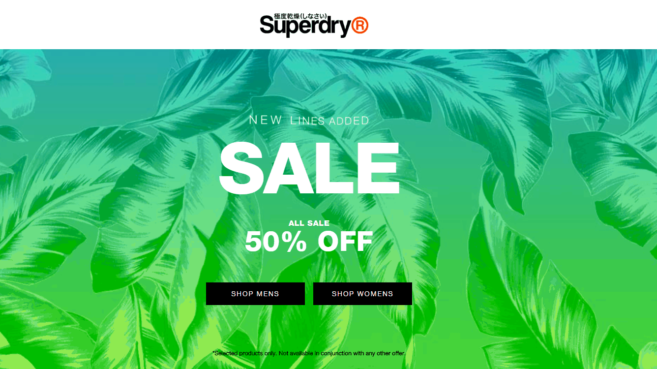 Superdry折扣码2026 superdry美国官网夏季大促全场5折美国免邮