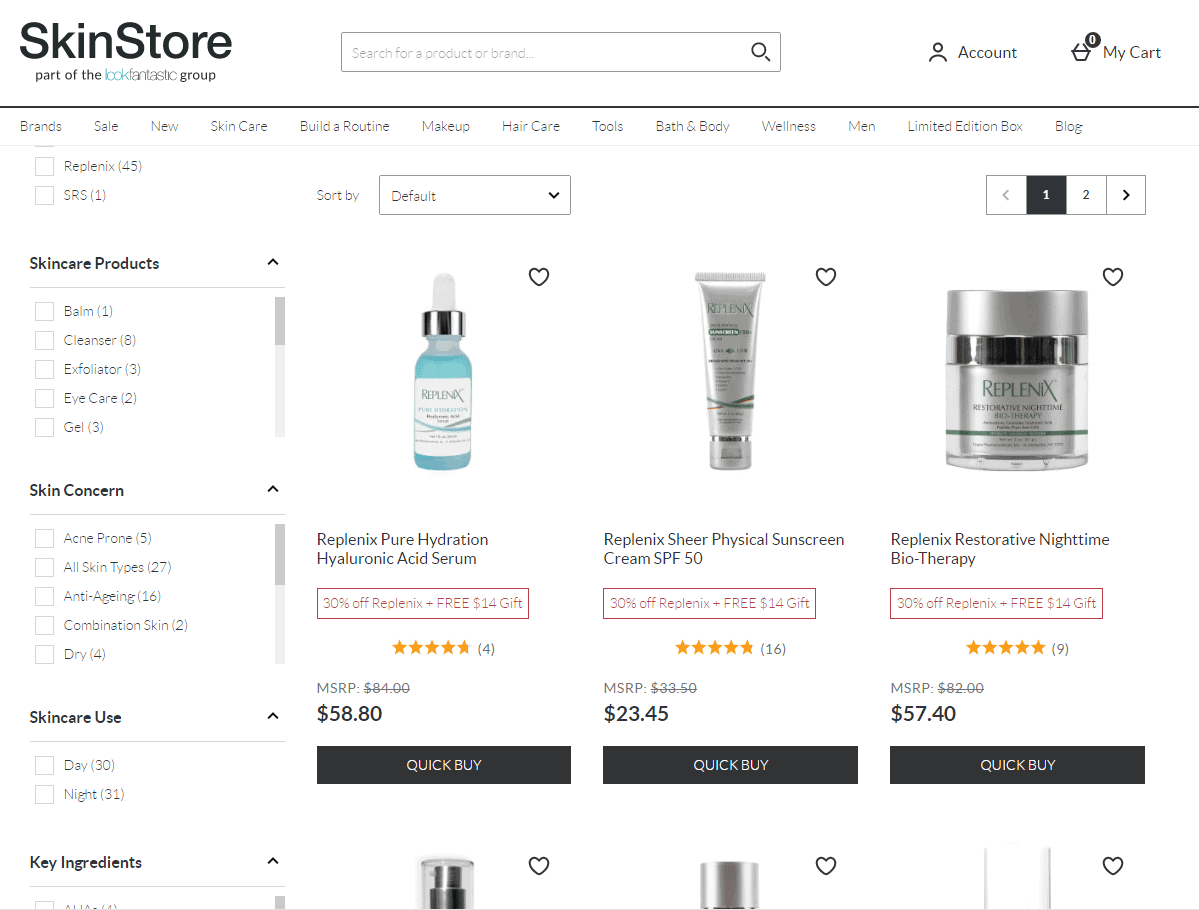 SkinStore折扣码2026 skinstore有Topix Replenix全线护肤7折+额外9折促销比黑五更低