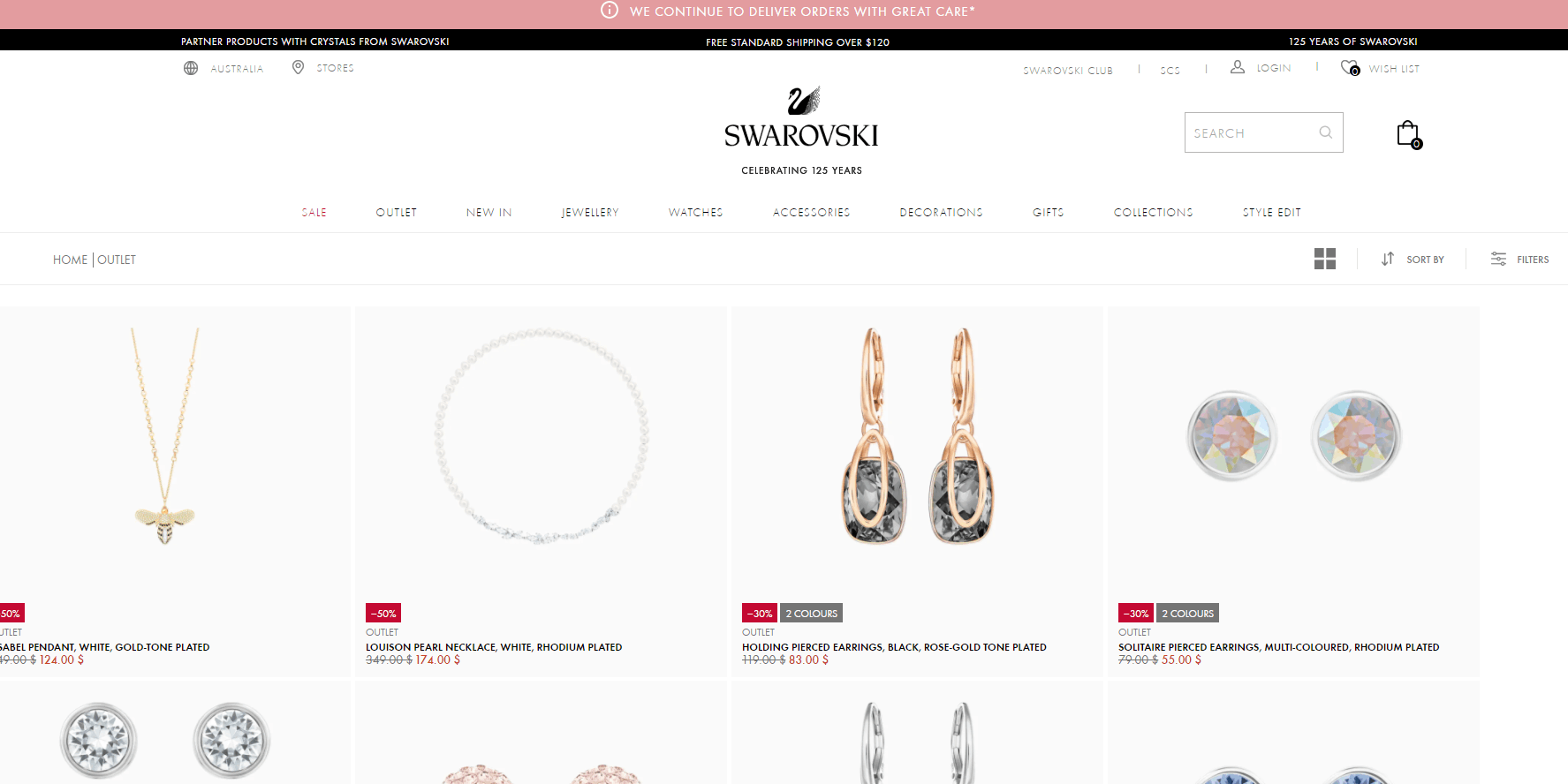 Swarovski折扣码2026 施华洛世奇澳洲官网现有精选饰品低至5折促销收今年必入复古叠戴项链