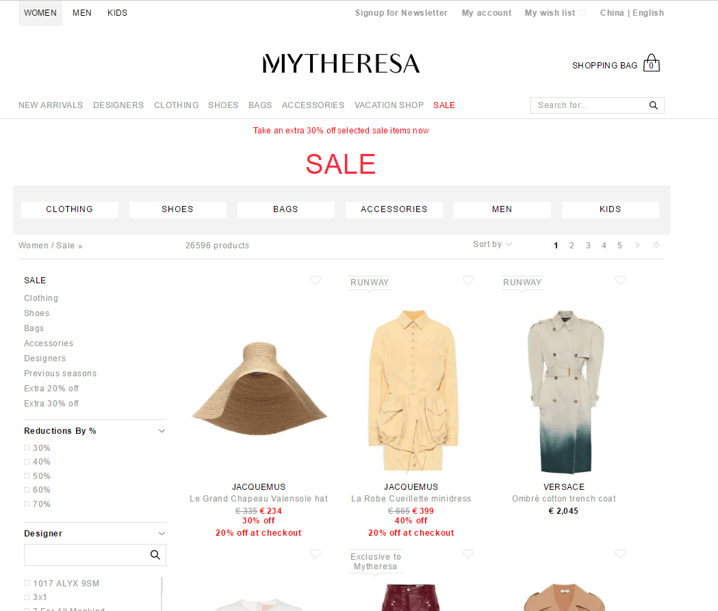 Mytheresa优惠码2026 mytheresa折扣区精选商品额外7折明早开启限时免邮