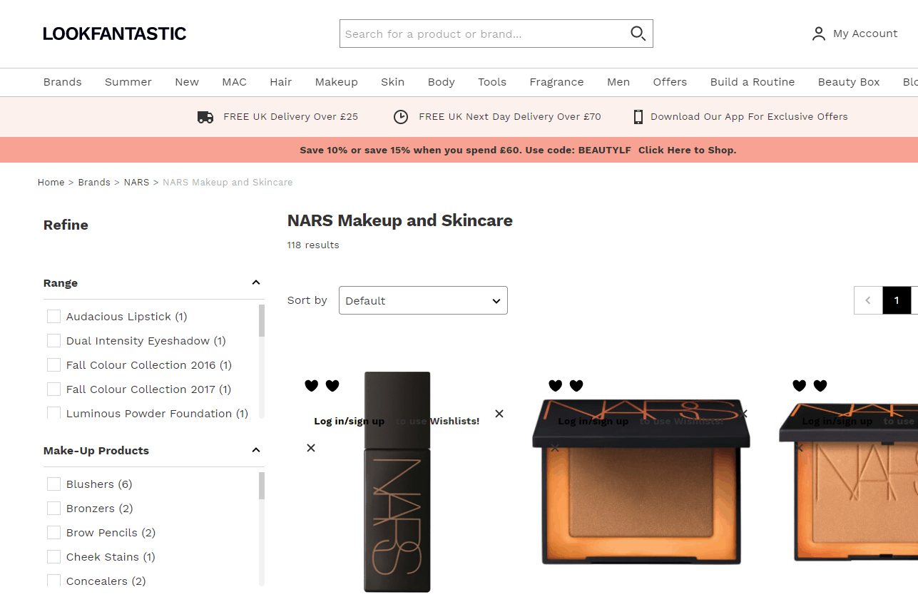 lookfantastic折扣码2026-lookfantastic英国现有Nars正价商品75折促销限时解禁直邮