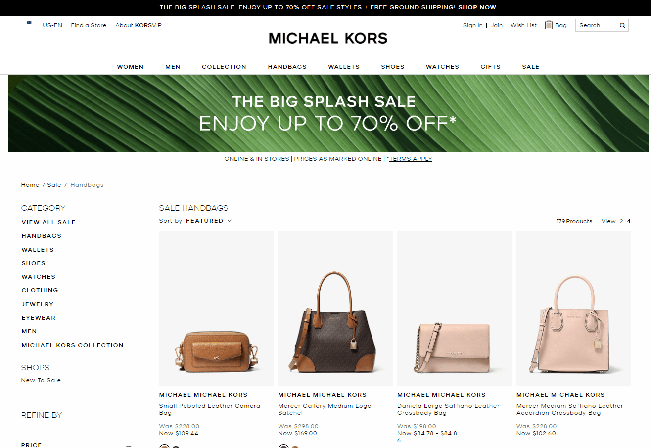 Michael Kors优惠码2026 michaelkors美国官网精选鞋包低至3折促销新品加入